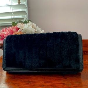 Buddha Boutique Black Faux Fur Clutch